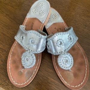 Jack Rogers silver sandals